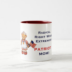 Bicolor Taza de la mamá del patriota del extremista de la