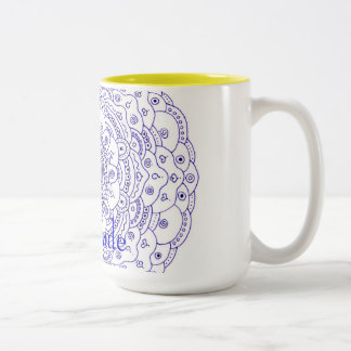 Bicolor Taza de la mandala de la gratitud