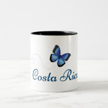 Taza de la mariposa de Costa Rica Morpho