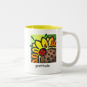 Bicolor Taza de la mariquita de la "gratitud" de Reneé