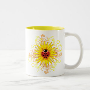 Bicolor Taza de la mariquita y del girasol
