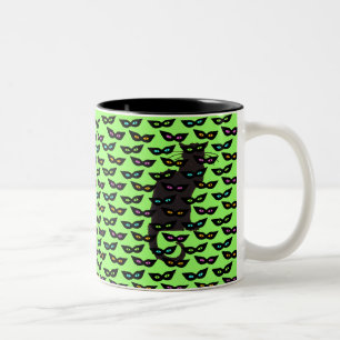 Bicolor TAZA de la MÁSCARA del CAT NEGRO de SHARON SHARPE