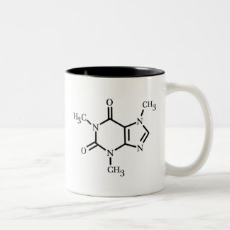 Bicolor Taza de la molécula del cafeína (15oz)