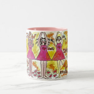 Bicolor Taza de la mueca y de la danza