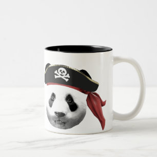 Bicolor Taza de la panda del pirata