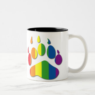 Bicolor Taza de la pata de oso del arco iris