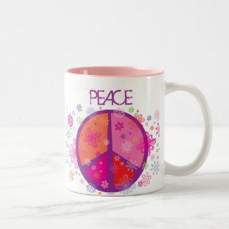 Bicolor Taza de la paz de la tarjeta del día de San