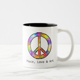 Bicolor Taza de la paz, del amor y del arte