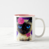 Taza de la pintura del gato siamés - 155 que