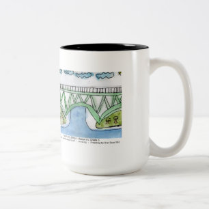 Bicolor Taza de la pintura del puente de la