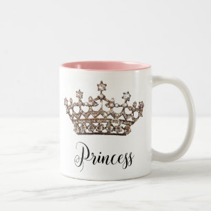 Bicolor Taza de la "princesa" tiara
