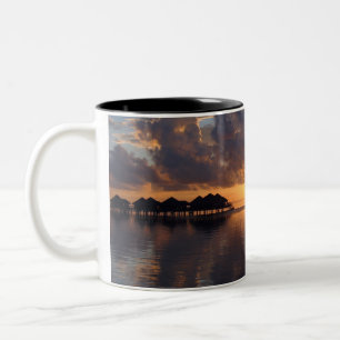 Bicolor Taza de la puesta del sol de Huahine