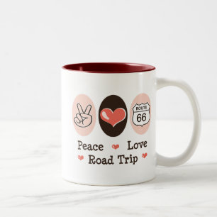 Bicolor Taza de la ruta 66 del viaje por carretera del