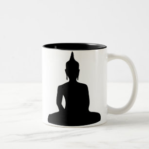 Bicolor Taza de la silueta de Buda que se sienta