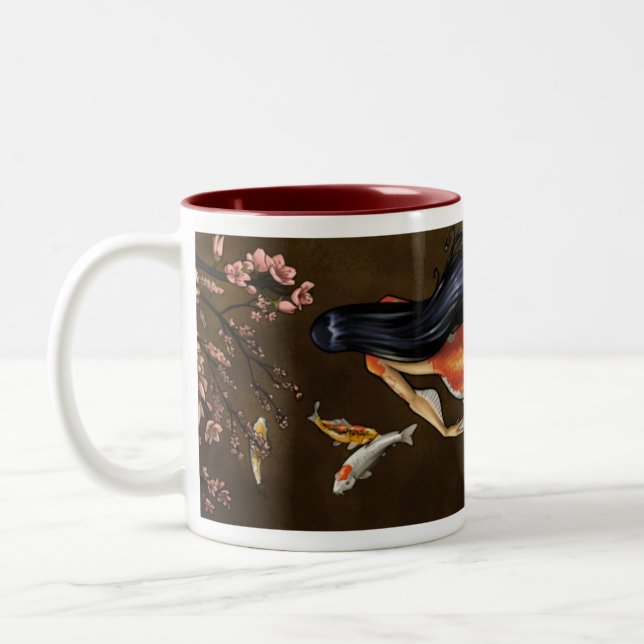 Bicolor Taza de la sirena de Koi (Izquierda)