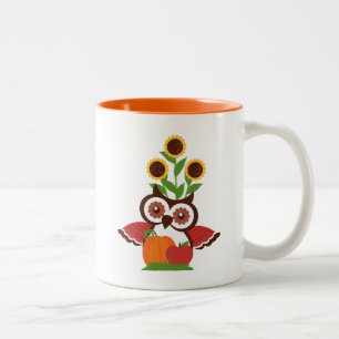 Bicolor Taza de la taza de café del diseño del búho