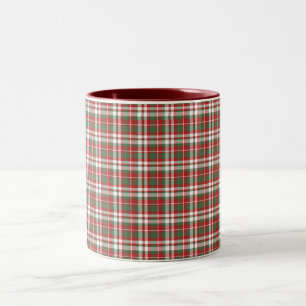 Bicolor Taza de la tela escocesa del navidad