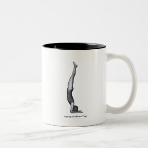 Bicolor Taza de la yoga - actitud del pavo real