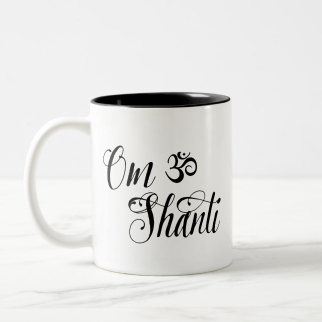 Bicolor Taza de la yoga de OM Shanti (Izquierda)