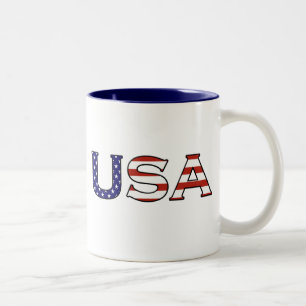 Bicolor Taza de las estrellas y de las rayas de los