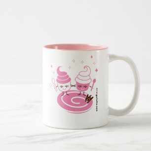 Bicolor Taza de las hermanas del yogurt congelado