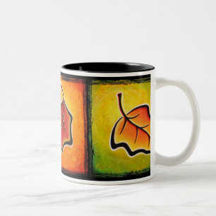 Bicolor Taza de las hojas de otoño
