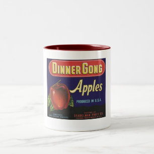 Bicolor taza de las manzanas del gongo de la cena