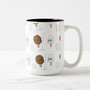 Bicolor Taza de Leche y Galletas