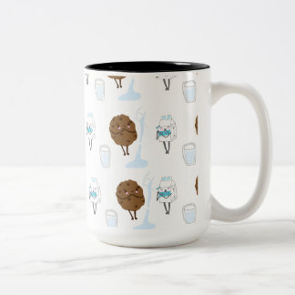 Bicolor Taza de Leche y Galletas