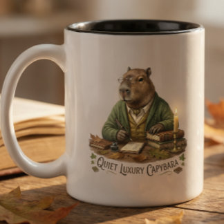 Bicolor Taza de lectura de capibara - Taza de café para am