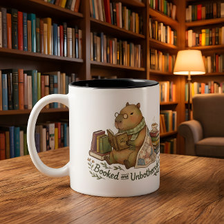 Bicolor Taza de lectura de capybara – Taza de café para am