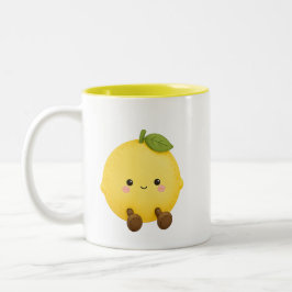 Bicolor Taza de limón linda | Regalo de taza de café de fr