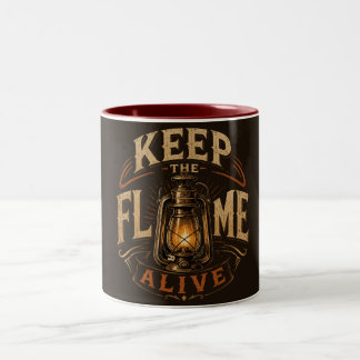 Bicolor Taza de linterna vintage Mantén la llama viva