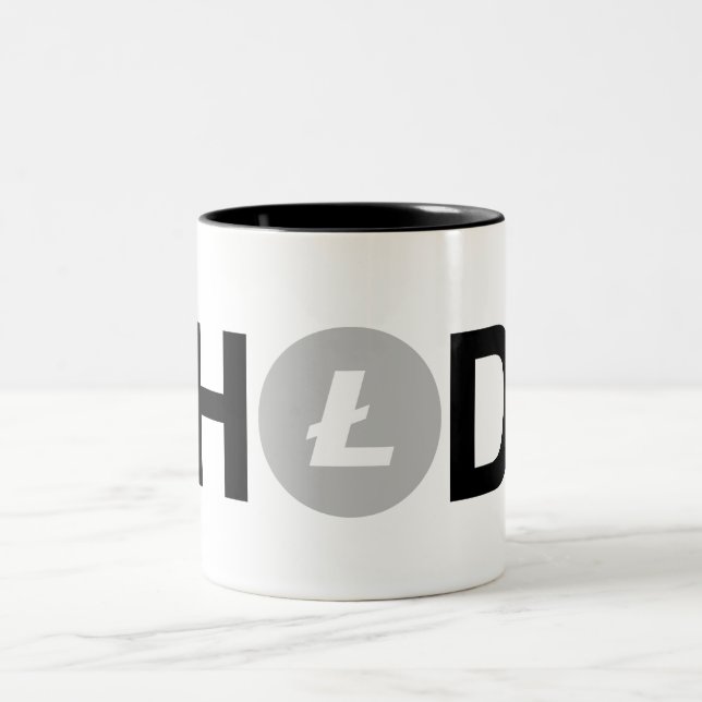 Bicolor Taza de Litecoin del #HODL (Centro)