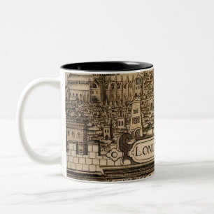 Bicolor Taza de Londres con estilo vintage increíble