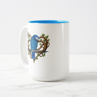 Bicolor Taza de loro gris africano motivacional inspirada