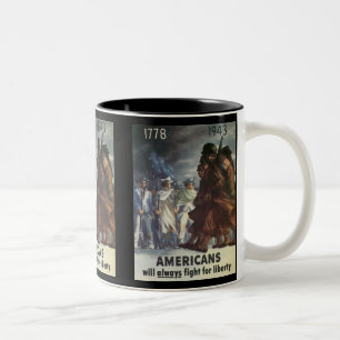 Bicolor Taza de los americanos - Primera Guerra Mundial de