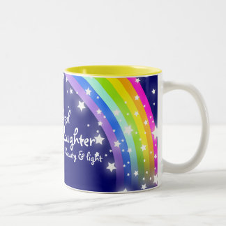 Bicolor Taza de los azules marinos del arco iris de la
