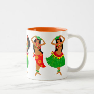 Bicolor Taza de los bailarines de Hula