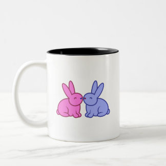 Bicolor Taza de los "conejitos agradecidos" del Buddhism