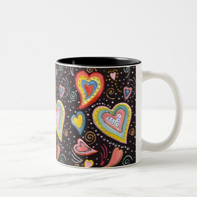 Bicolor taza de los corazones (Derecha)