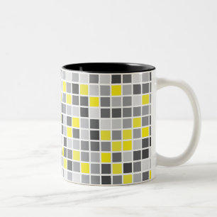 Bicolor Taza de los cuadrados