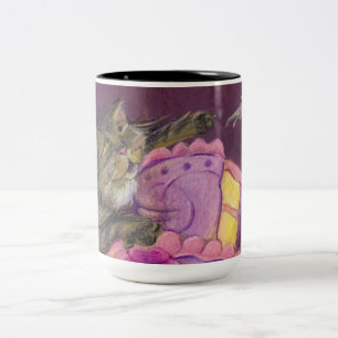 Bicolor Taza de los gatos de la torta