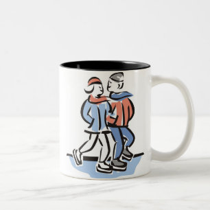 Bicolor Taza de los pares del patinaje de hielo