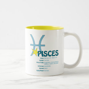 Bicolor Taza de los rasgos de Piscis