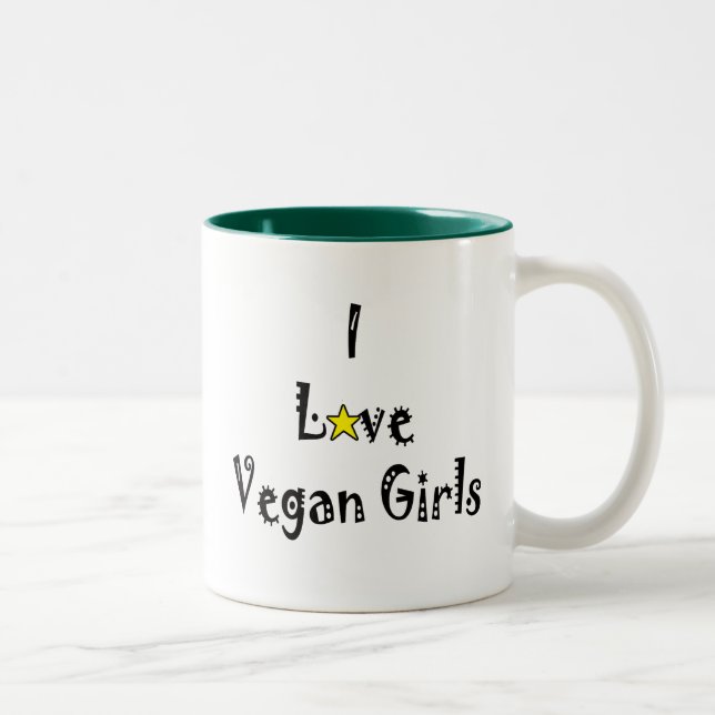 Bicolor Taza de los veganos del amor (Derecha)