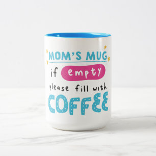 Bicolor Taza de Mamá Adorable con Mensaje de Recarga de Ca