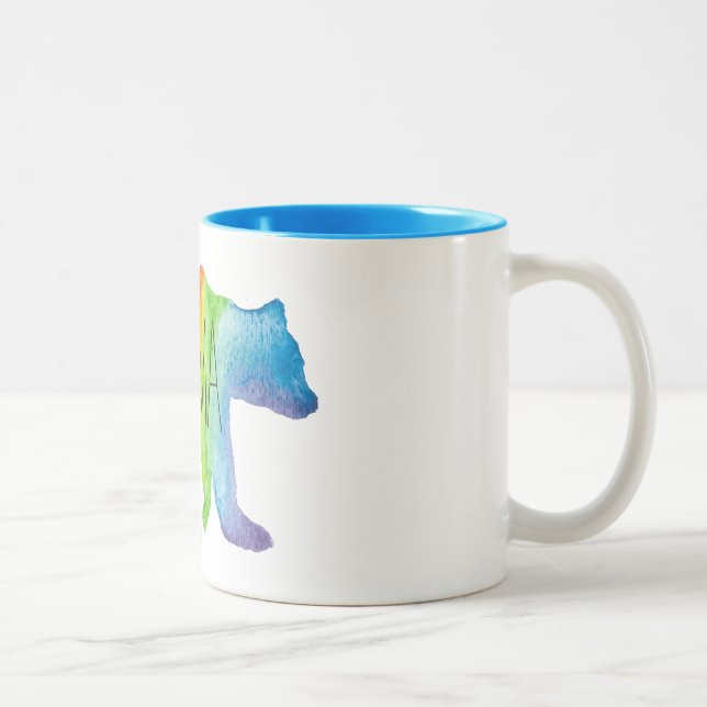 Bicolor Taza de mamá Bear Watercolor Family Pride (Derecha)