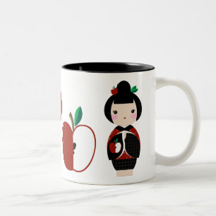 Bicolor Taza de Manzanita Kokeshi