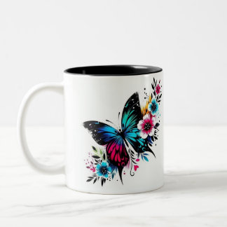 Bicolor Taza de mariposa